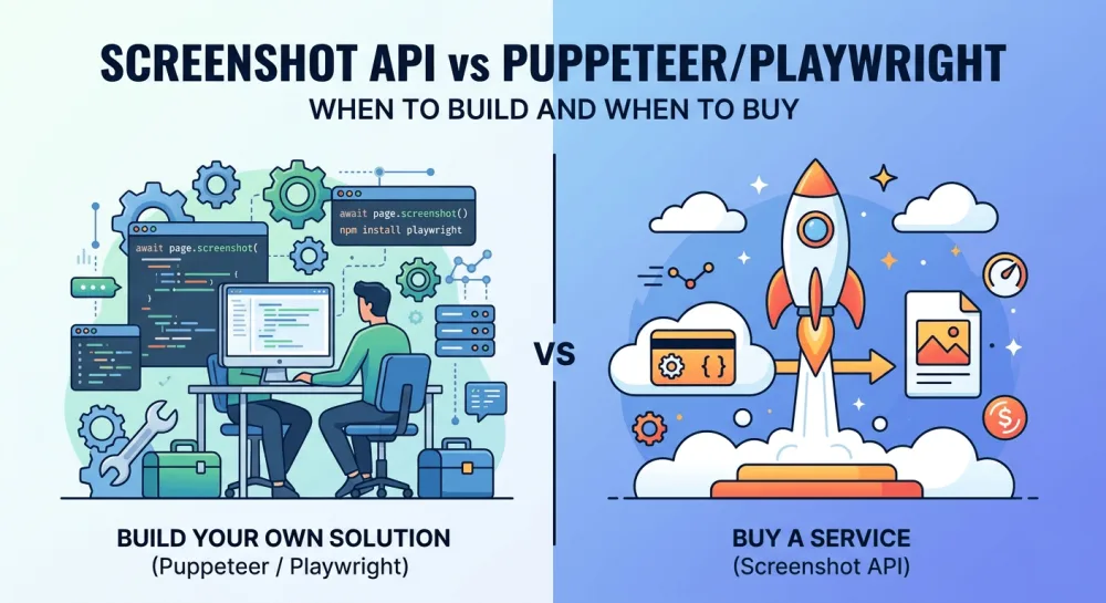 Screenshot API vs Puppeteer/Playwright: when to build and when to buy