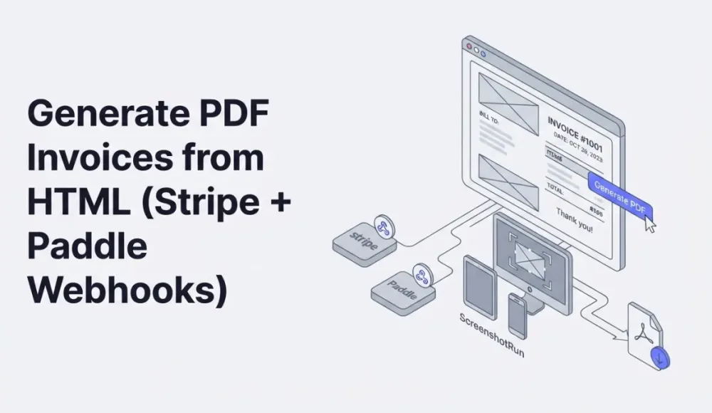 Generate PDF Invoices from HTML (Stripe + Paddle Webhooks)