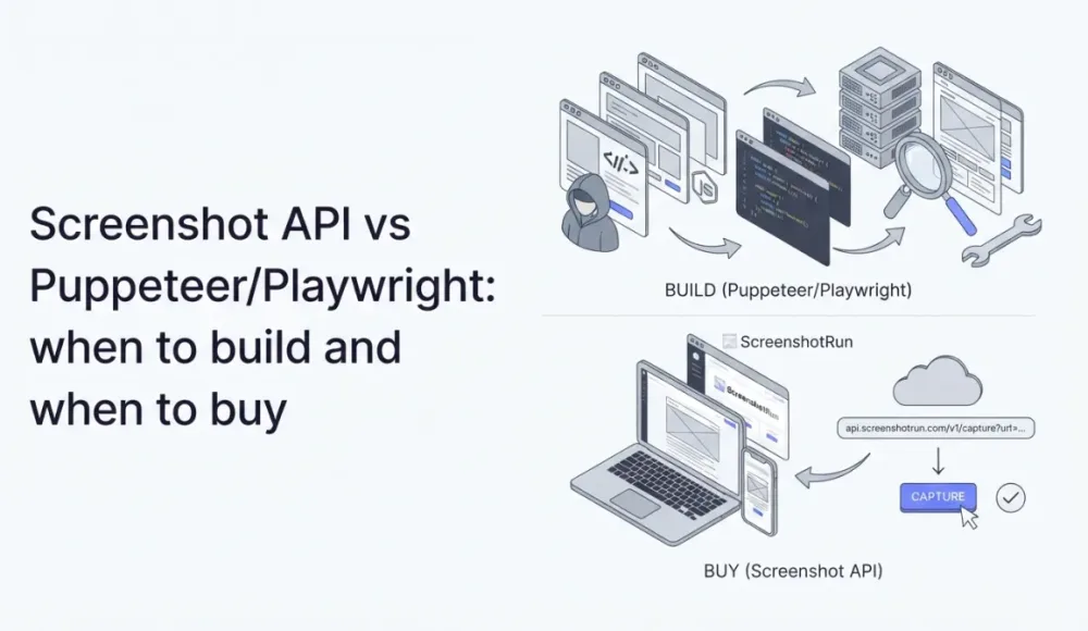 Screenshot API vs Puppeteer/Playwright: when to build and when to buy