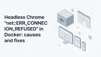 Headless Chrome "net::ERR_CONNECTION_REFUSED" in Docker: causes and fixes