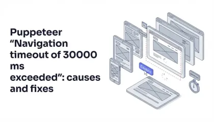 Puppeteer "Navigation timeout of 30000 ms exceeded": causes and fixes